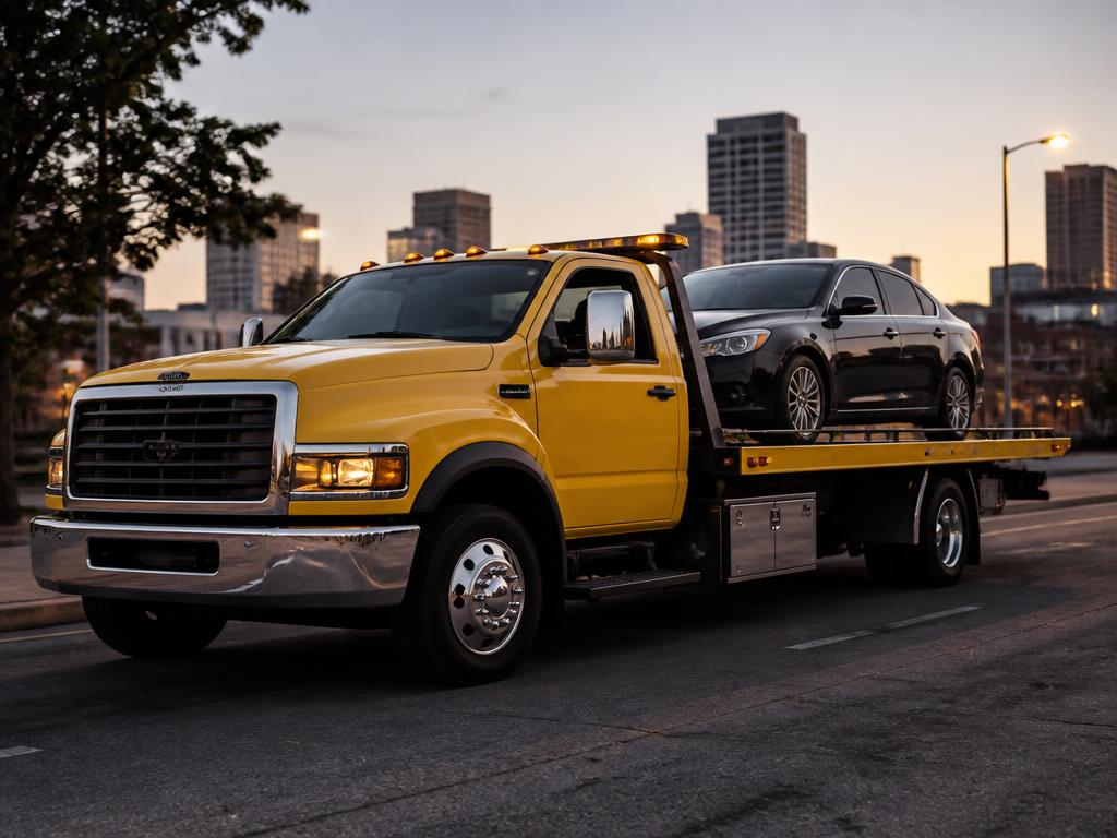 Tow truck ready to respond to a stranded driver's call